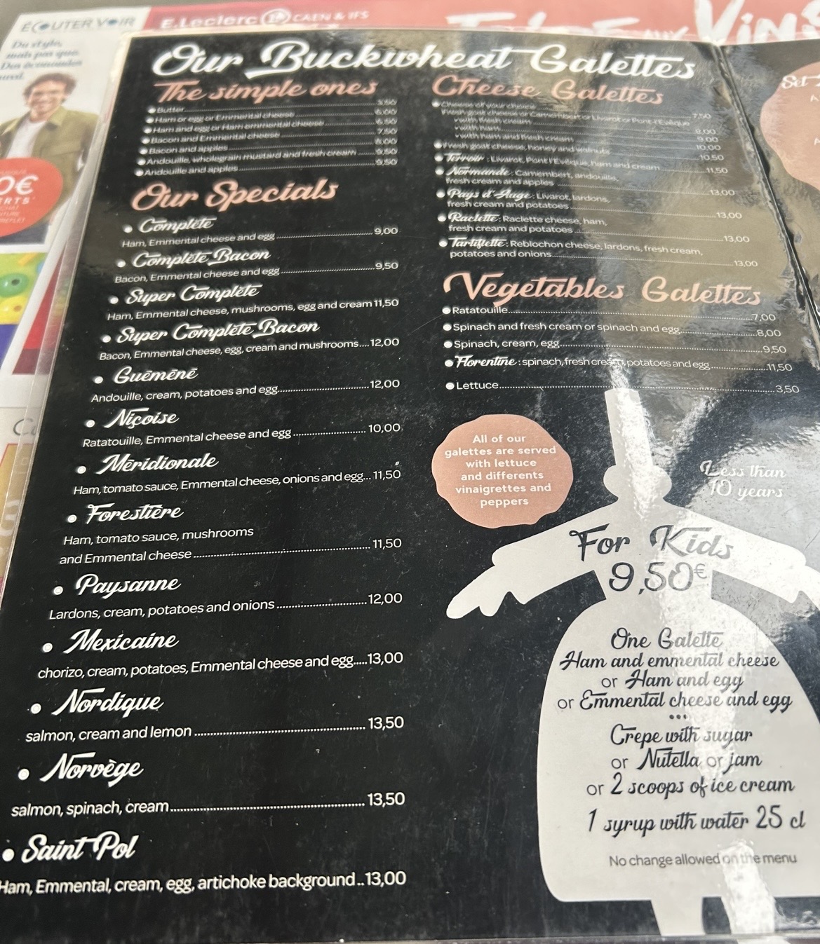 Menu at Pourquoi Pas Caen Normandy