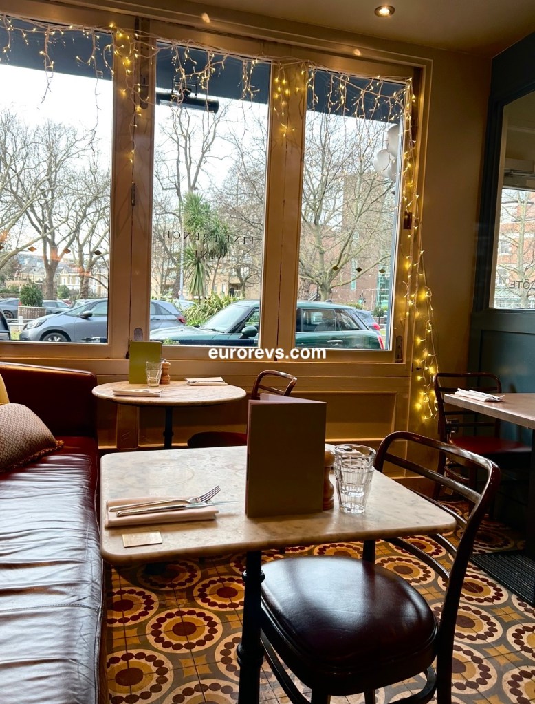Interiors of the Côte Brasserie, French Bistro in Ealing, West London. 